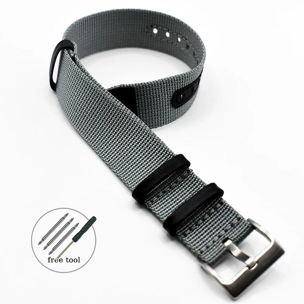 Versatile Canvas Nylon and Leather Watch Strap, Soft and Stylish