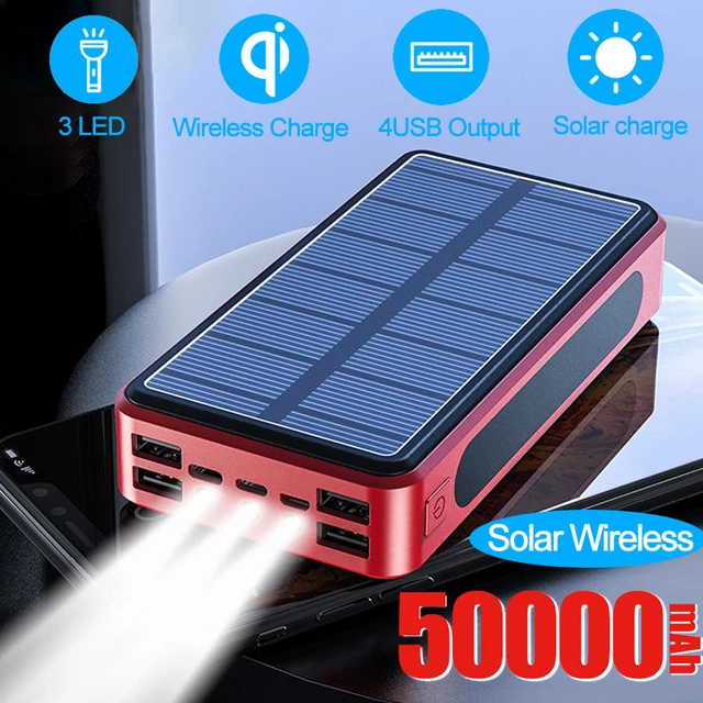 50000mah Al aire libre inalámbrico Solar Power Bank Batería