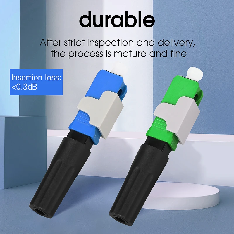 50-300pcs pre-bur Fiber Optic Fast Connector FTTH SC UPC/APC Fiber Optic Quick Connector Single mode