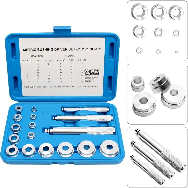 17pcs Car Aluminium Wheel Bearing Race Seal Bush Driver Set Garage Tool Kit W/Case Special Disassembly Tool Car Accessories