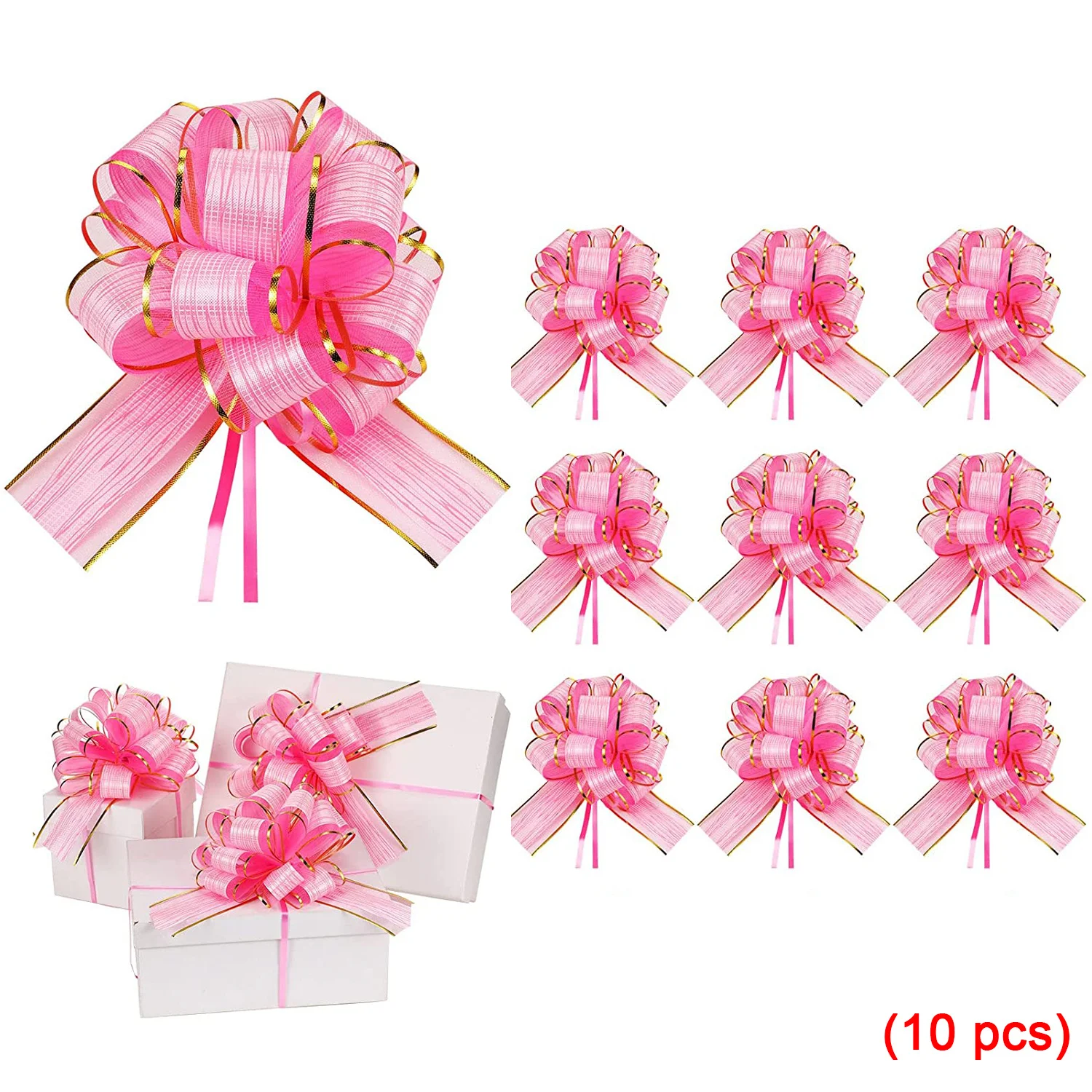  6 Pcs Large Gift Bow,Pull Bows for Gift Wrapping