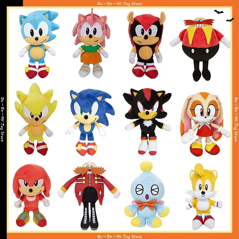 In Magazzino 25-30Cm Sonic Peluches Toy Cartoon Hedgehog Amy Rose Knuckle Tail Morbida Bambola Di Pezza Bambino Compleanno Sonic Peluches Toys