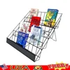 4-Tiered Wire Display Rack Books Magazines Cards Candies 18" Literature Brochure Stand Retail Store Countertop Organizer Black 1