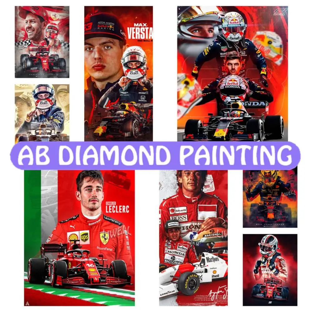 

Алмазная живопись «сделай сам» 5D F1, Max Verstapper Racing, Льюис, Чарльз, Электронная формула, чемпион мира