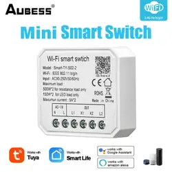 Aubess Tuya Smart Light Switch Wifi Relay Module 1/2 Gang Smart Life/Tuya App Control Works With Alexa Google Home 110V 220V