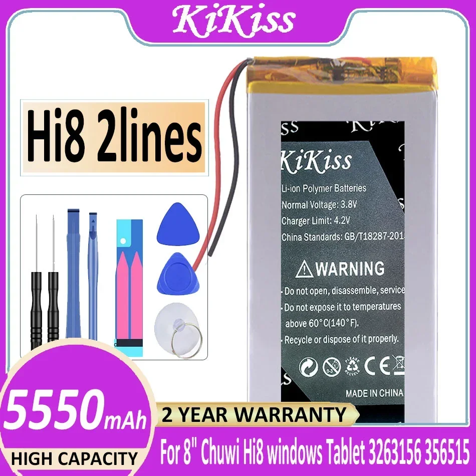 Kikiss Potente Batteria Hi 8 2 Linee 5550Mah Per 8 "Chuwi Hi8 Per Tablet Windows 3263156 3565158 Bateria
