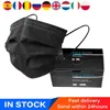 Disposable Black Mask Medicine pill boxes Face Masks 4 Layer Fabric Safe Dustproof Outdoor Protective Anti-fog Mouth mask 1