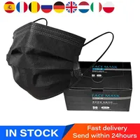 Disposable Black Mask Medicine pill boxes Face Masks 4 Layer Fabric Safe Dustproof Outdoor Protective Anti-fog Mouth mask 1