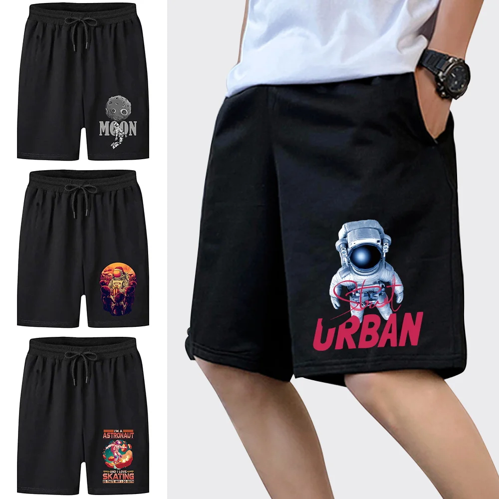 

2022 New Running Shorts Fashion Breathable Workout Sports Pants Loose Casual Men Fitness Summer Beach Shorts Astronaut Pattern