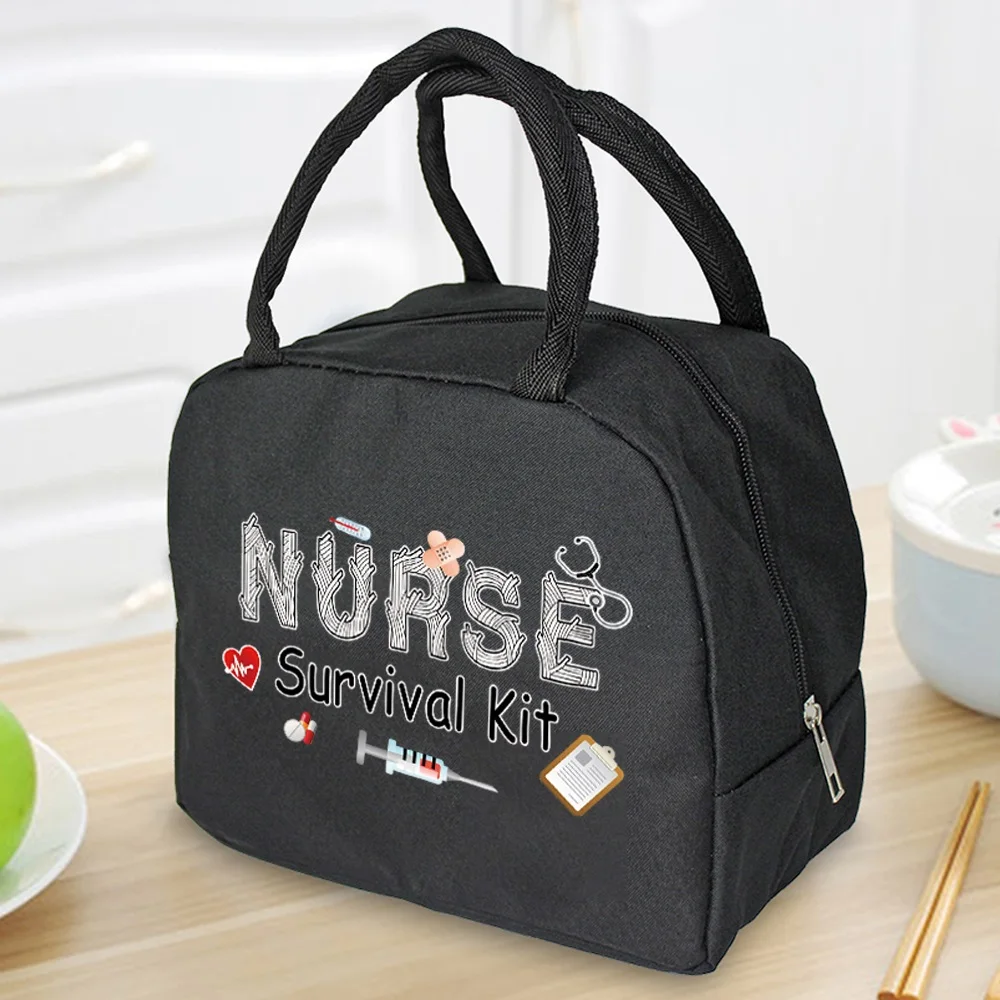 Insulated Lunch Bag Zipper Cooler Tote Thermal Bag Lunch Box Canvas Food Picnic Lunch Bags for Work Handbag Nurse Pattern Insulated Lunch Bag Zipper Cooler Tote Thermal Bag Lunch Box Canvas Food Picnic Lunch Bags for Work Handbag Nurse Pattern