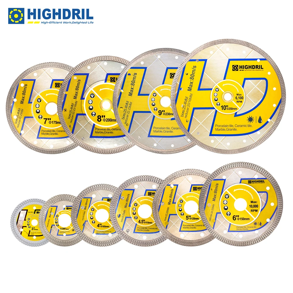 Pack De 5 Discos De Corte Diamante Superdelgados 115 Mm - Para Porcelana, Cerámica Y Granito