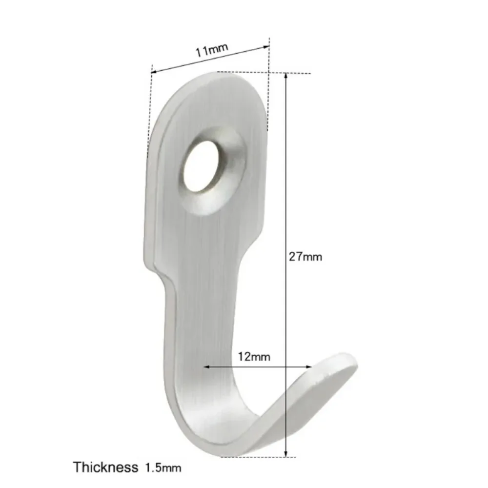 20/1Set Mini J-shaped Hook Screw Stainless Steel Key Rack Wall Punching Hooks Kitchen Accessories Bathroom Hardware