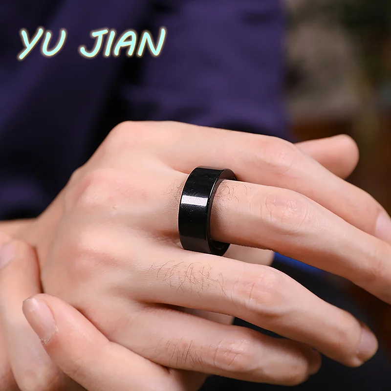 Exquisite Jade Black Jadeite Ring Carving Fashion Ladies Men  Jewelry China Natural Gemstone Charm   Gift