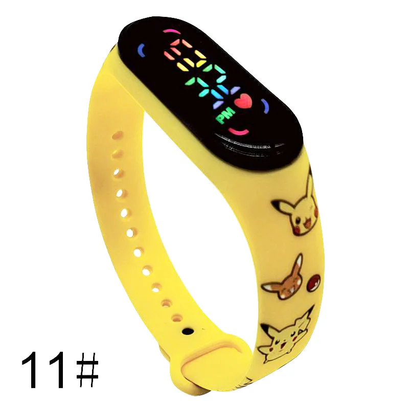 deadpool toys Pokemon Strap LED Electronic Watch Fashion Colorful Bracelet Touch Waterproof Anime Character Pikachu Educational Children's super hero toys