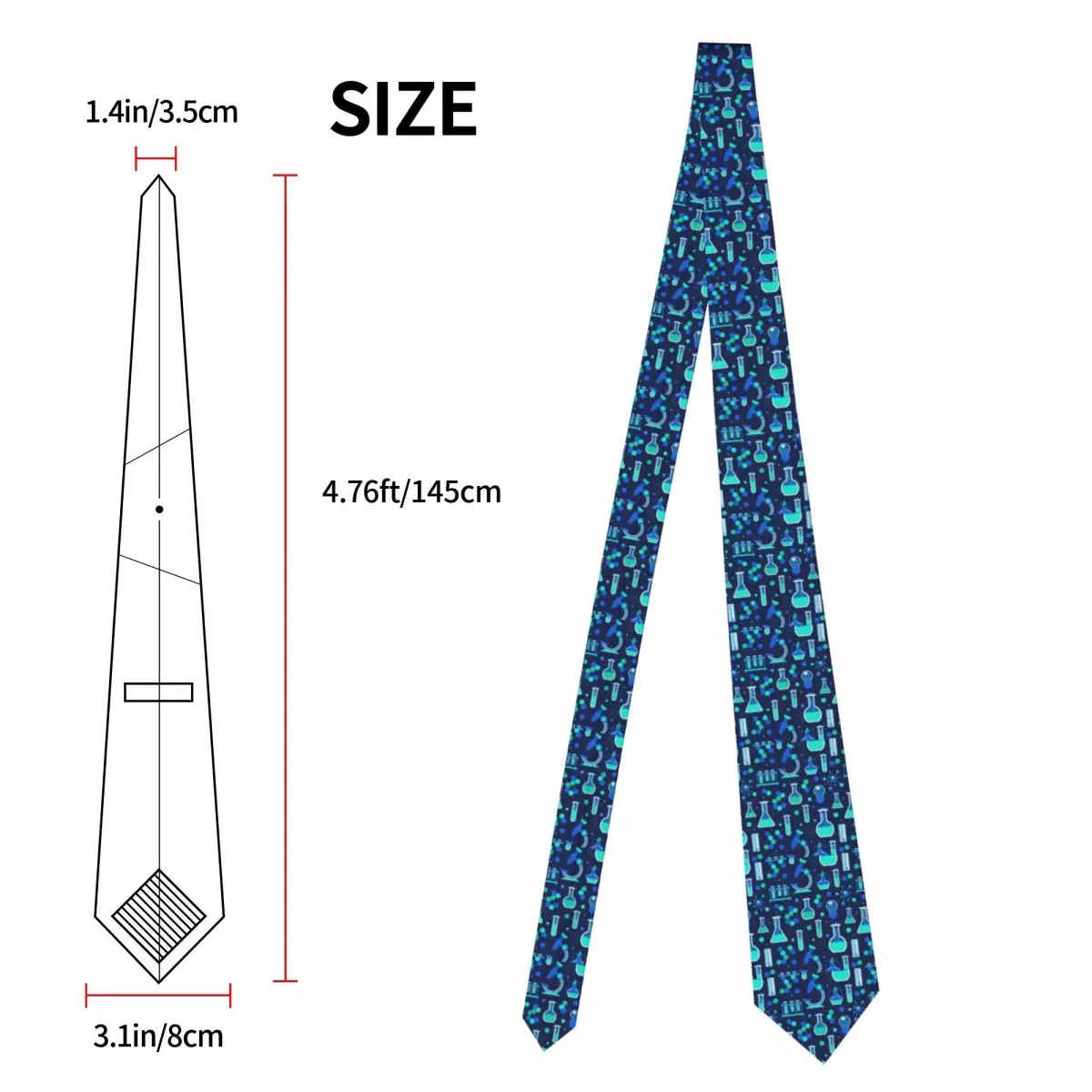 Neck Tie Science Stuff Chemistry Laboratory Necktie Men Personalized Silk Math Physical Chemical Biology for Wedding