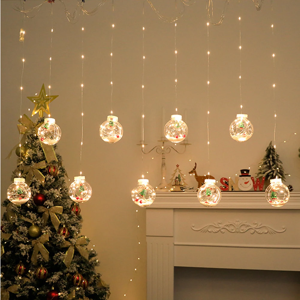 Guirlande lumineuse LED à boules à vœux, guirlande lumineuse de Noël, guirlande féérique pour mariage, Noël, fête et décoration intérieure_voghion.com