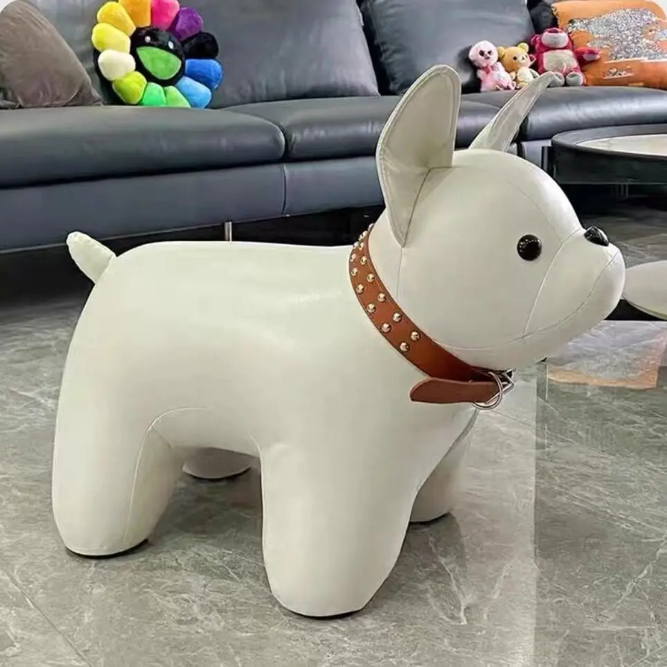 French Bulldog Pet Stool Creative Animal Chair Kids Shoe Stool Living Room Decor Luxury Gift Home Housewarming Party Presen