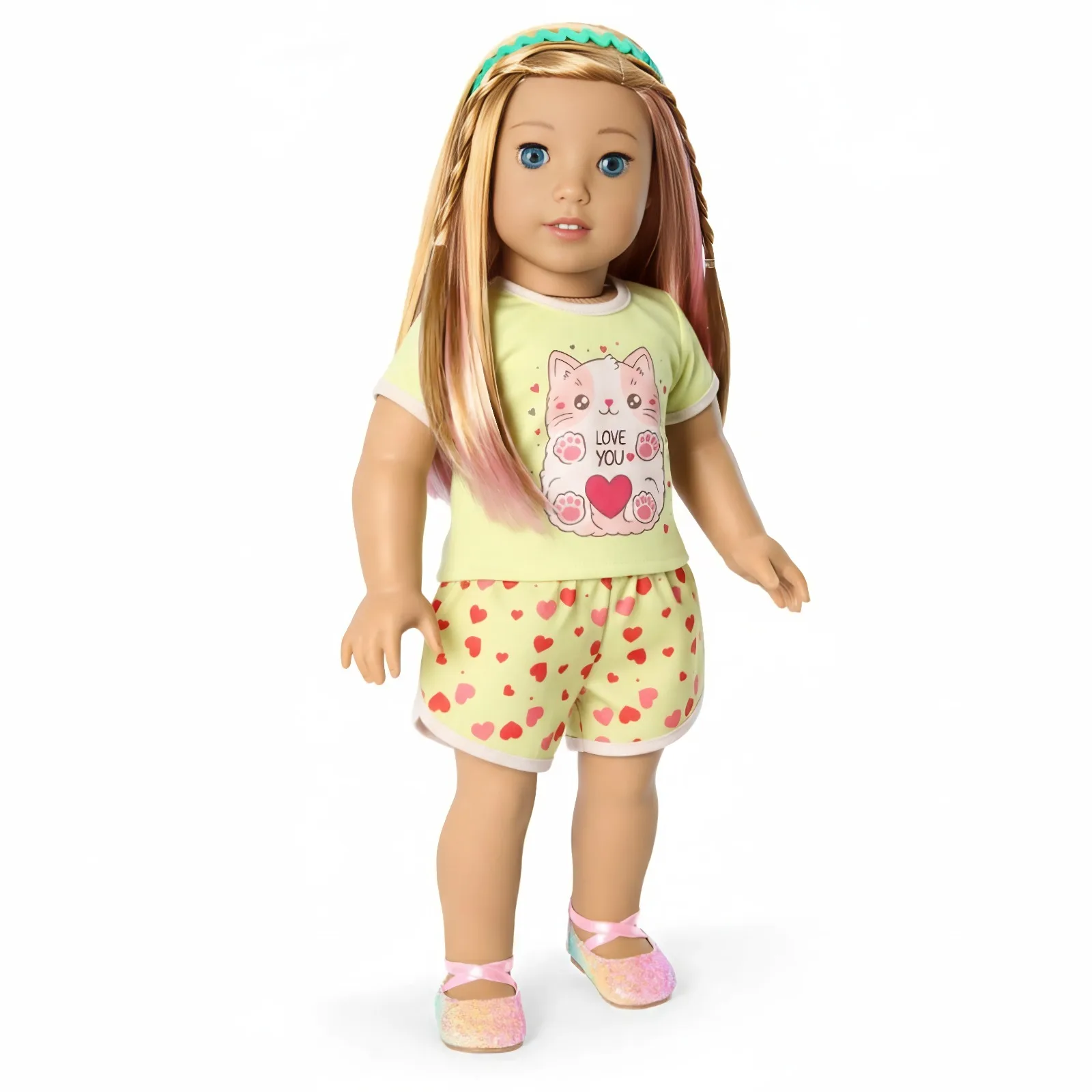 Handgefertigtes T-Shirt + Shorts für 43 cm große Puppen, Kleidung, Zubehör, 18 Zoll, amerikanische Puppe, Mädchenspielzeug, Weihnachtsgeschenk – Detail 22