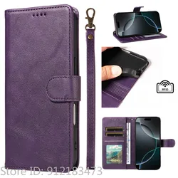 Matte Leather Magnetic Wallet Case with Card Slot and Flip Cover - Motorola Edge (2025) (PURPLE)