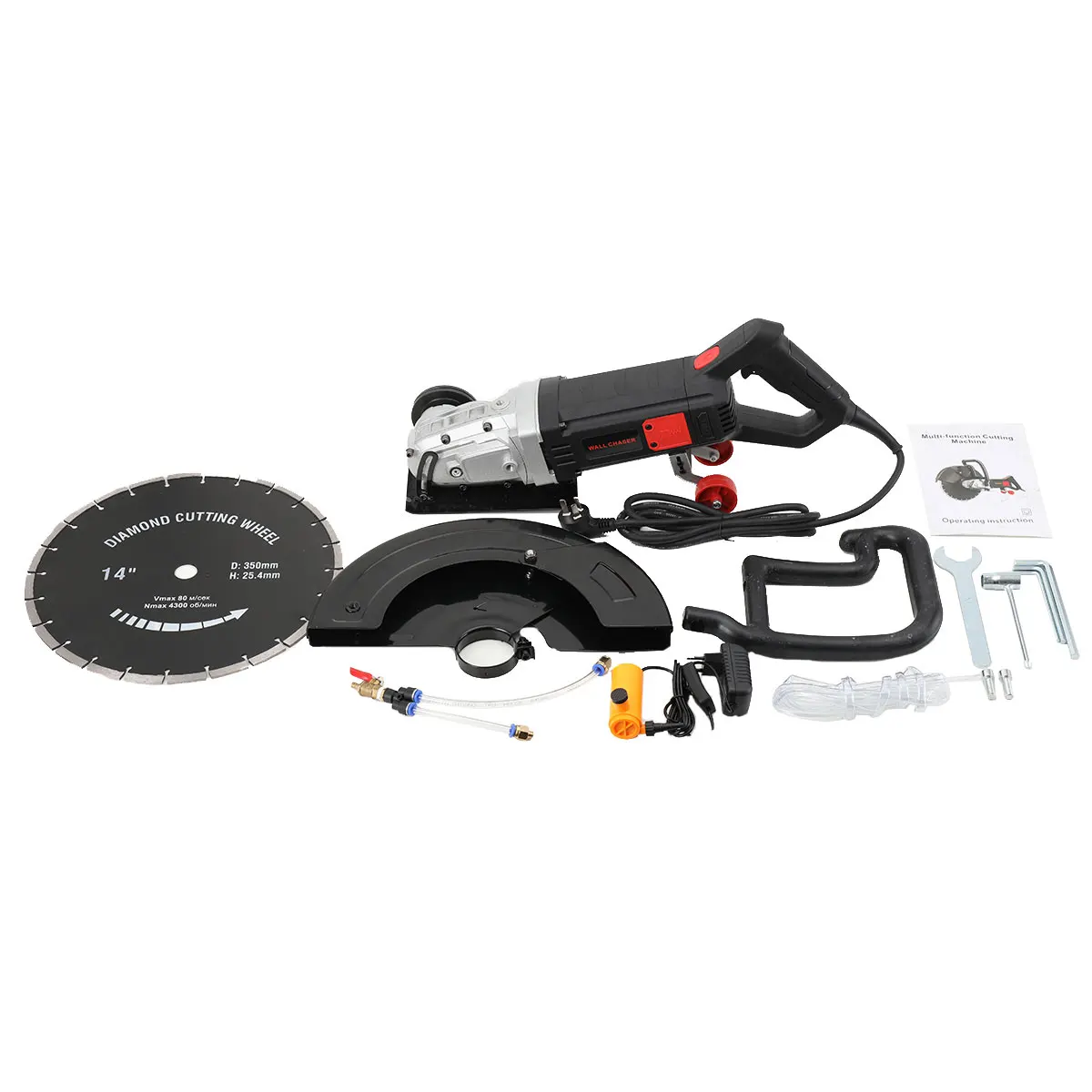 3200W High-power Saw Blade Slotting Cutter Machine-Carbon Steel Cover 220 Slip-Proof Handles Wall Cutting Machine for Electricia