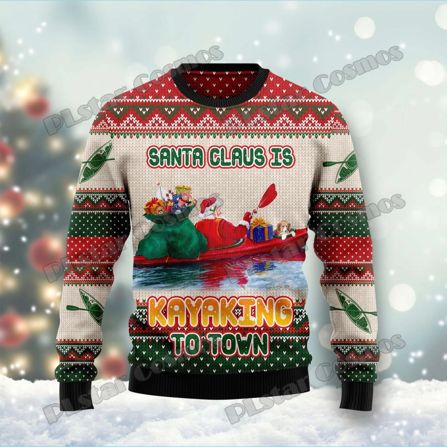 PLstar Cosmos Santa Claus Horror 3D Printed Fashion Men's Ugly Christmas Sweater Winter Unisex Casual Knitwear Pullover MYY03