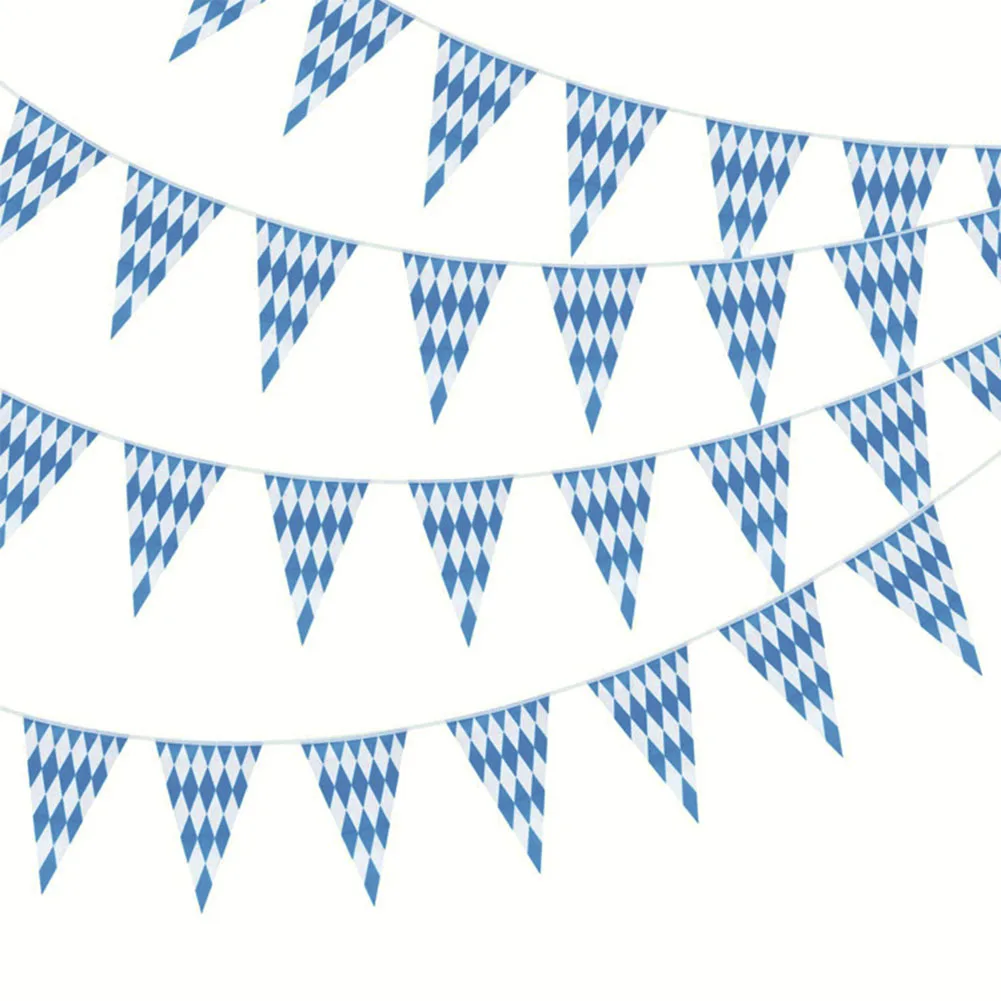 1 Stück 10m Oktoberfest Wimpelkette Bayerische Dekoration Banner Oktoberfest Girlande Wimpel Wasserdichte PE Außendekoration – Detail 2