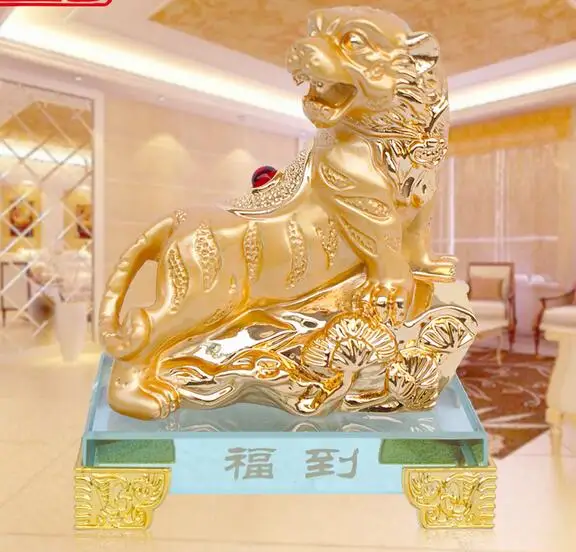 

gold enters Chinese Zodiac every day animal tiger sculpture creative luxury neoclassical home crafts American Decoration opening