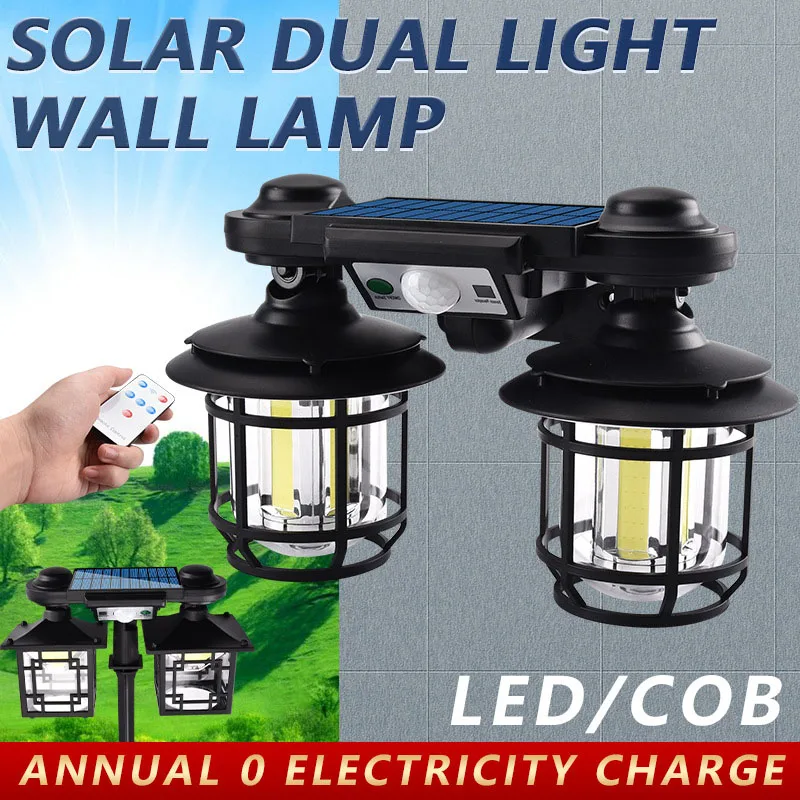 Dual Purpose Solar Pendant Light Outdoor Waterproof Floor Mounted Sensor Remote Control Split COB Solar Lights Courtyard Garden 1200w heater ptc heating and cooling dual purpose heater can remote control timing electric heating household moving head heater