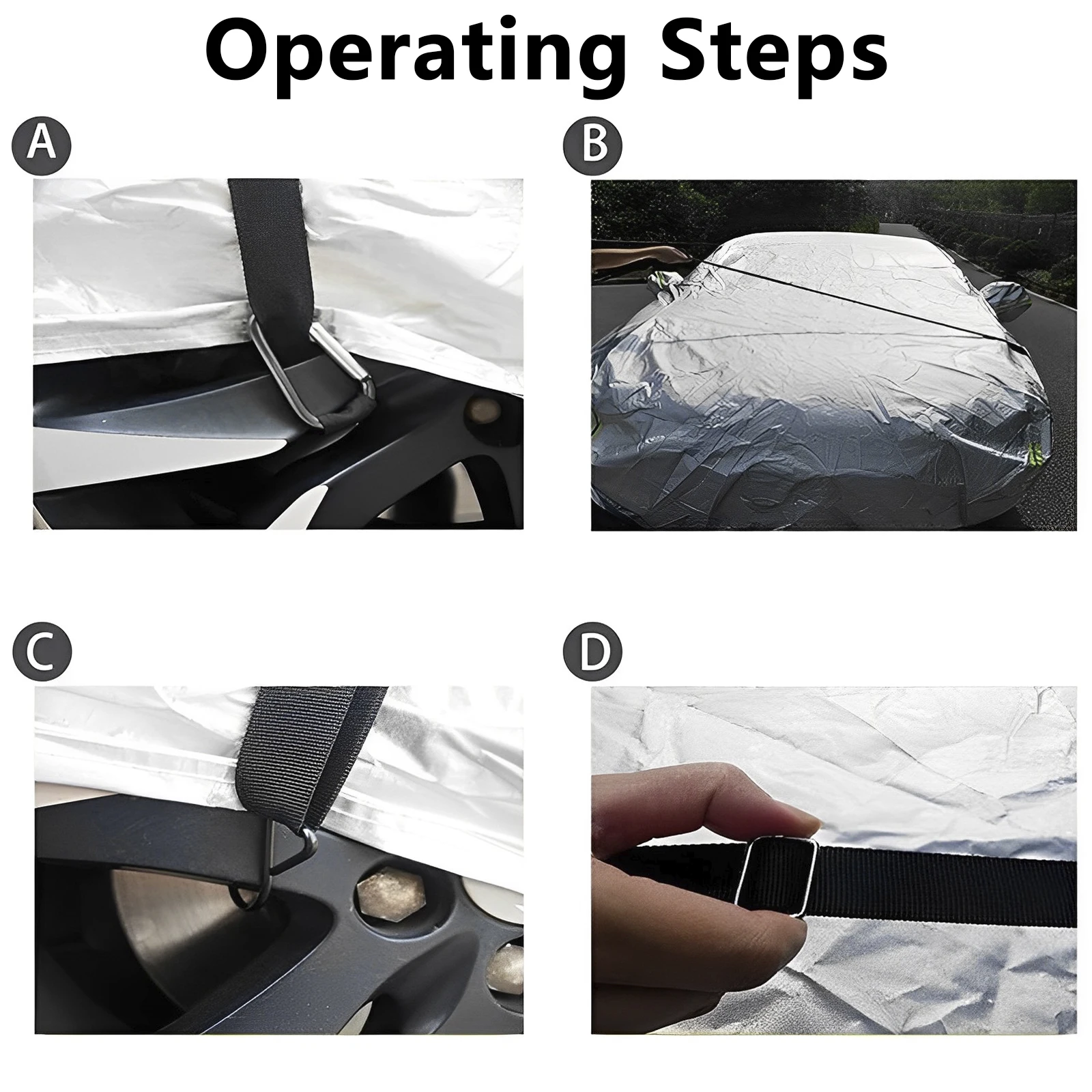 Windproof Adjustable Vehicle Cover Securing Straps - Durable Nylon Protector Ropes (2 Pack)