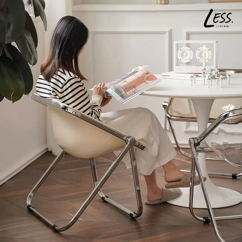 Korean minimalist creative style folding chair acrylic chair coffee shop restaurant living room leisure YX630TB