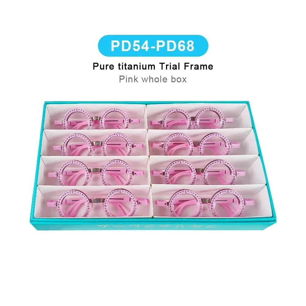 8Pcs PD 54 68mm Optometry Instrument Optometry Eye Training Optician Pure Titanium Trial Frame Ophthalmic Test TF F