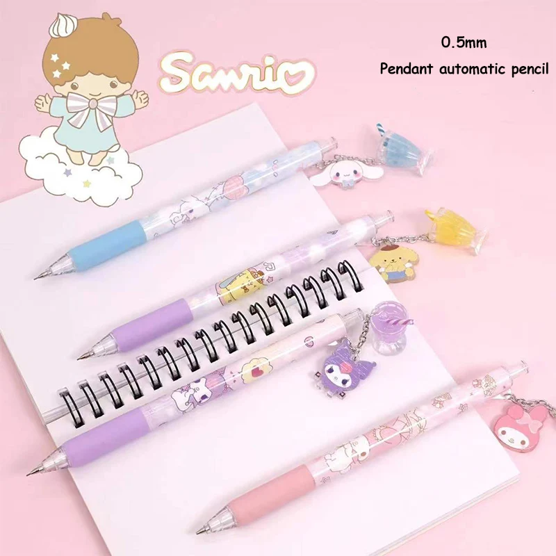 36pcs Cartoon Sanrio Pendant Automatic Pencil Student Cute Automatic Pencil No Sharpening Pencil Student Writing Stationery