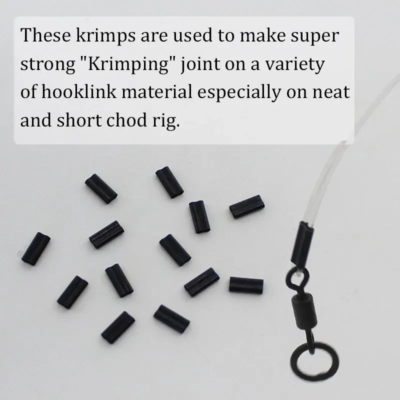 Chod Carp Rig 액세서리 용 50pcs 잉어 낚시 크림프 붐 뻣뻣한 Fluorocarbon Fish Line Krimping Sleeves 터미널 태클