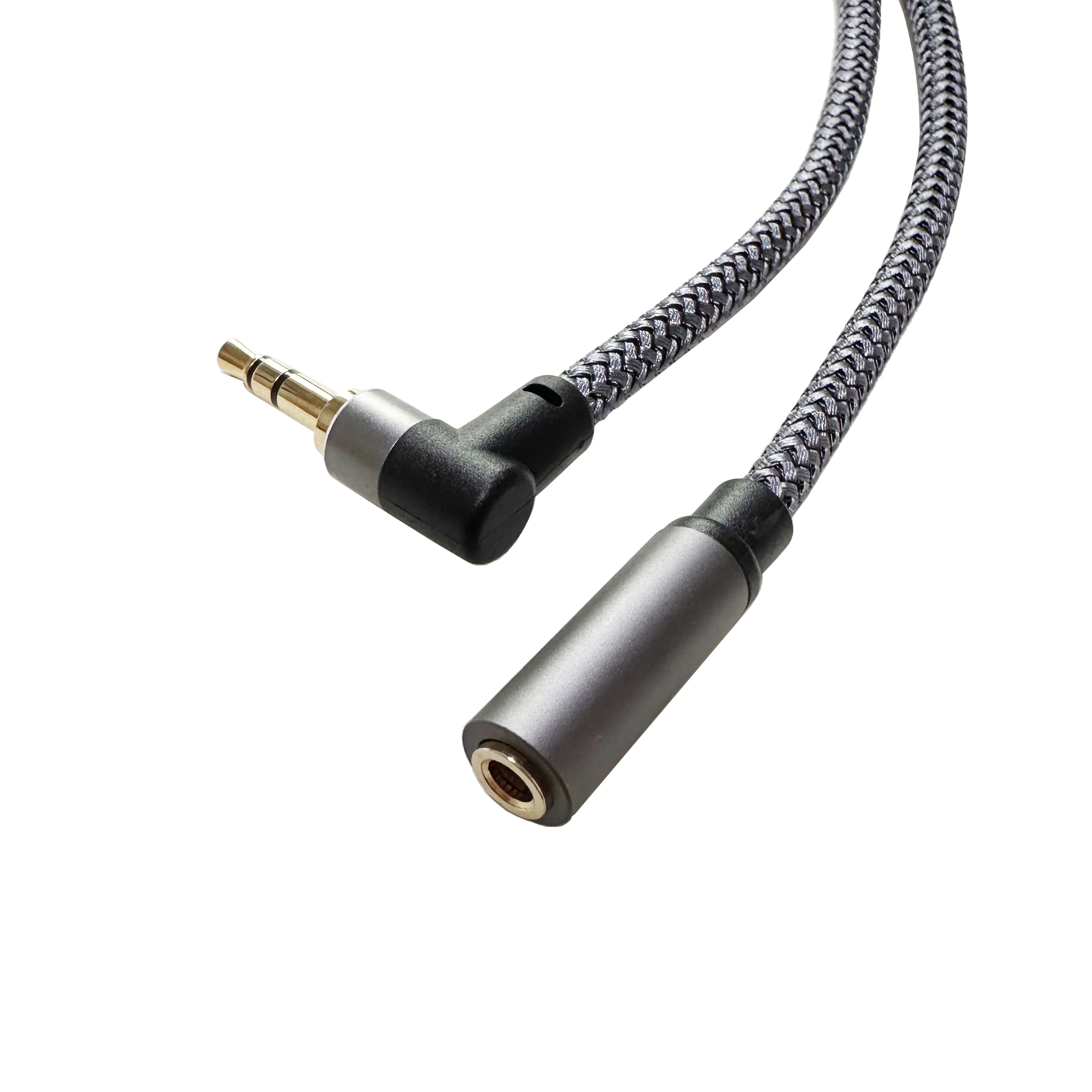 Premium Right Angle 3.5mm Audio Extension Cable - Male to Female Stereo Connector