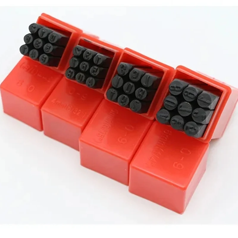 2/2.5/3/4/5/6mm Number Stamp Alloy Steel Stamp Kit With Storage Box Punch Metal Leather Craft DIY Jewelry Gold Silver LOGO Number Letter Stamp Set Custom Logo Stamp Alphabet Number Stamp Set Leather Letter Punch Leather Craft Stamps