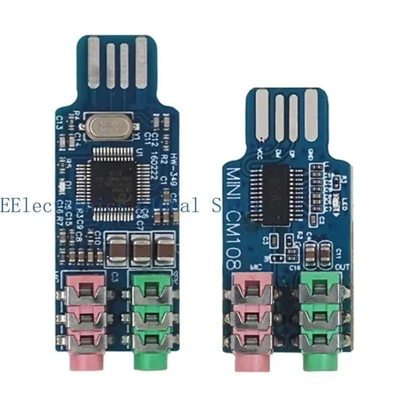 462B 3.5mm CM108 USB 드라이브가 없는 사운드 카드 외부 사운드 카드 모듈 노트북 컴퓨터