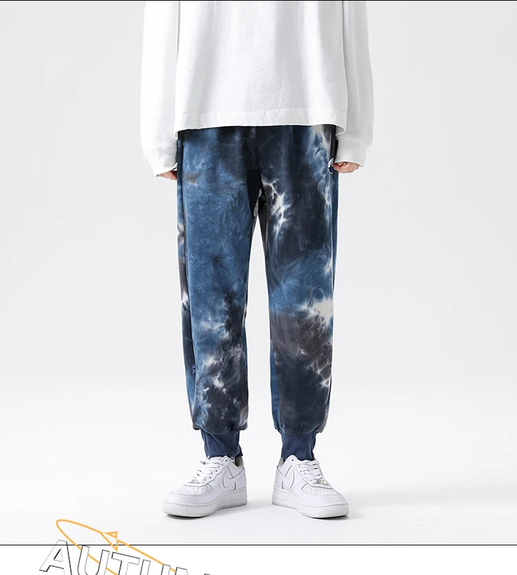 Tie Dye Sweatpants Men Harajuku 100% Cotton Comfortable Pants Joggers 2021 New Arrivals High Quality Street Trend Track Pants blue harem pants