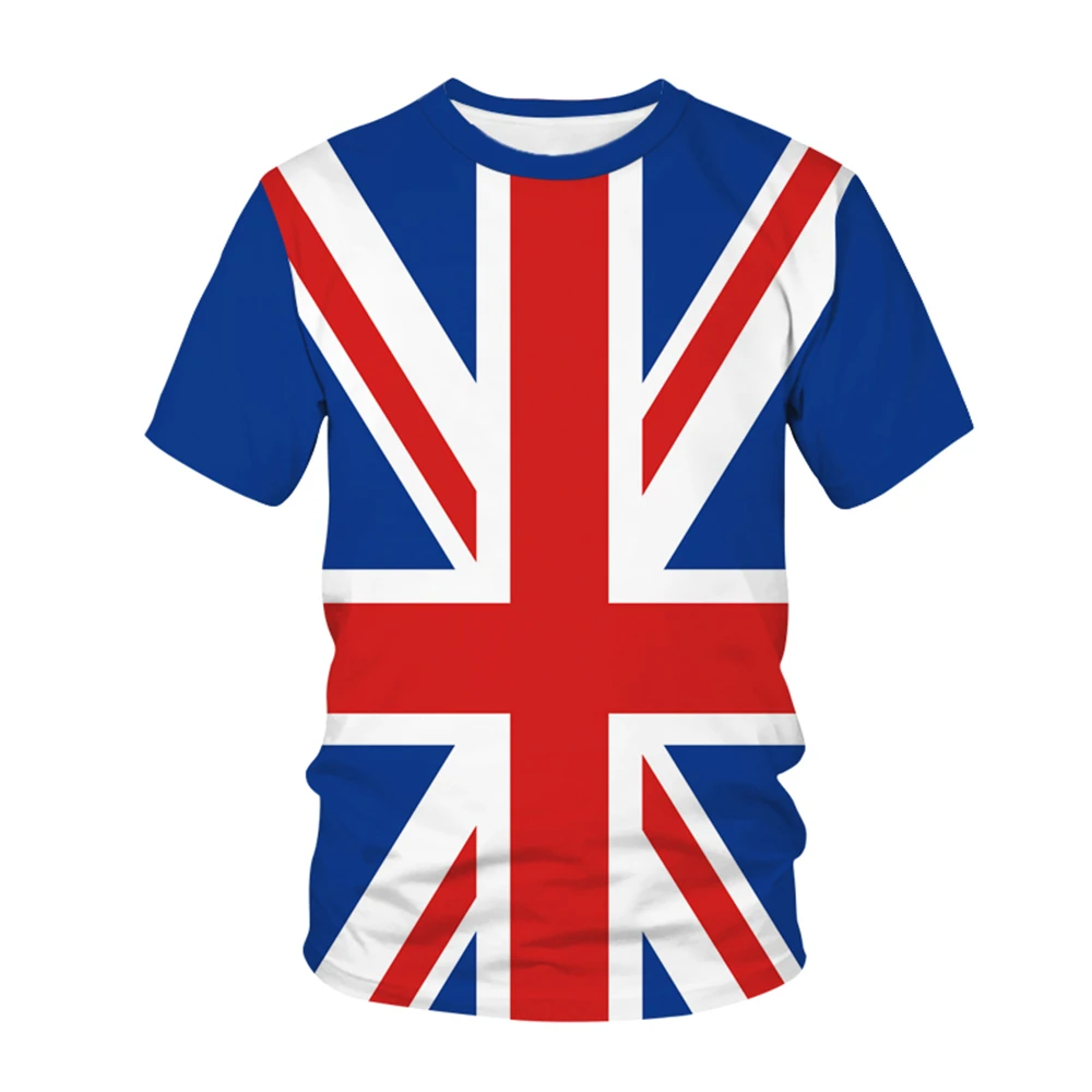Uk British Flag Pattern Stesso Stile T-Shirt Per Uomo Vendita Calda Nuova Estate T-Shirt A Maniche Corte Da Donna Top Camicia 3D Per Bambini