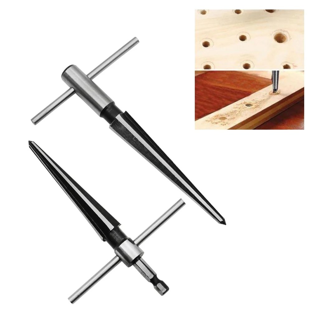 3-13/5-16mm Hand Taper Reamer Expanding Chamfering Tool Reamer Deburring Enlarge Pin Hole Woodworker Cutting Tool Core Drill Bit