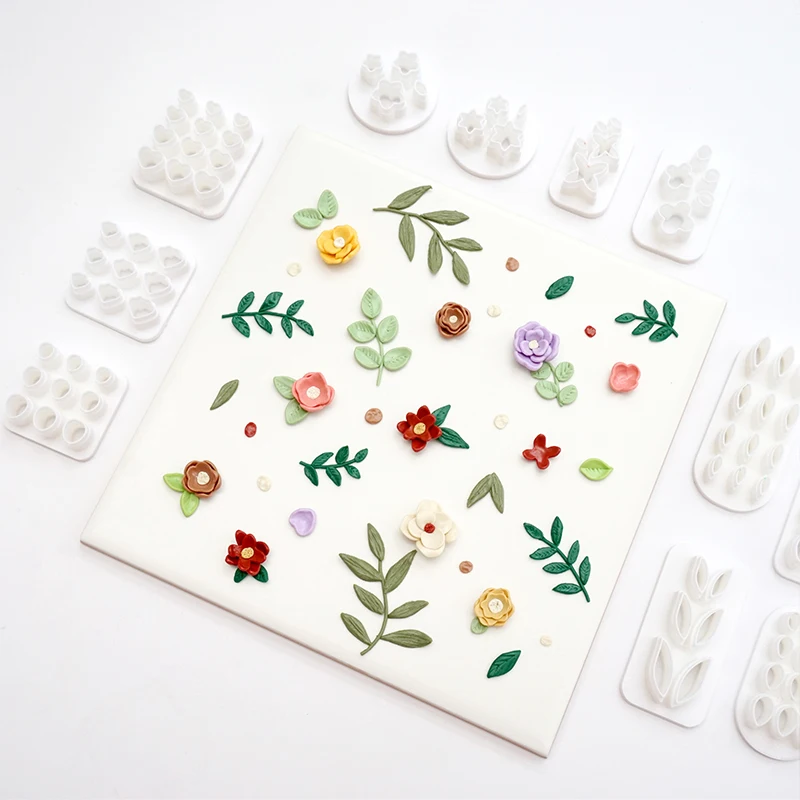 

Мини лепестковая комбинация листьев, полимерная фотоформа, 3D прессованные Цветочные листья, серьги «сделай сам», подвесные ювелирные изделия, мягкие инструменты для керамики