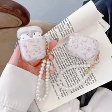 

Luxury shell pattern Earphone case for Airpods 3 pro 2 earphone protective cover for Apple Airpods 3 2 pro case with pearl chain