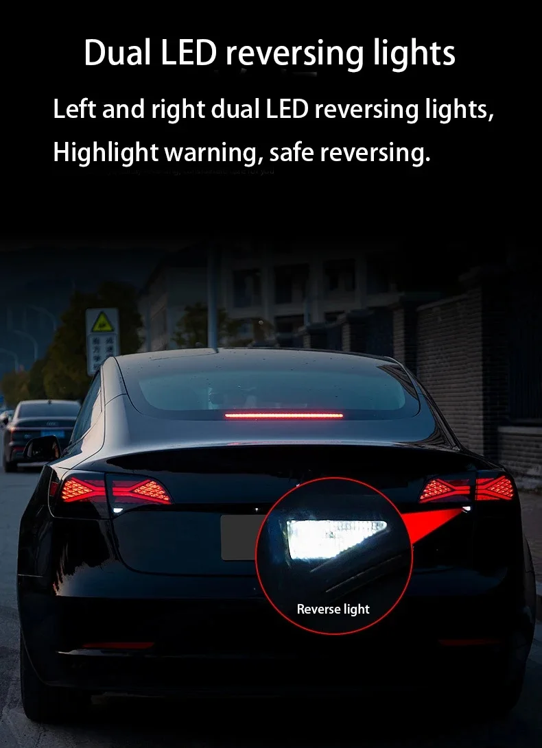 Taillights For 2017 18 19 20 21 2022 Tesla Model 3 and Model Y RGB Car Start Up