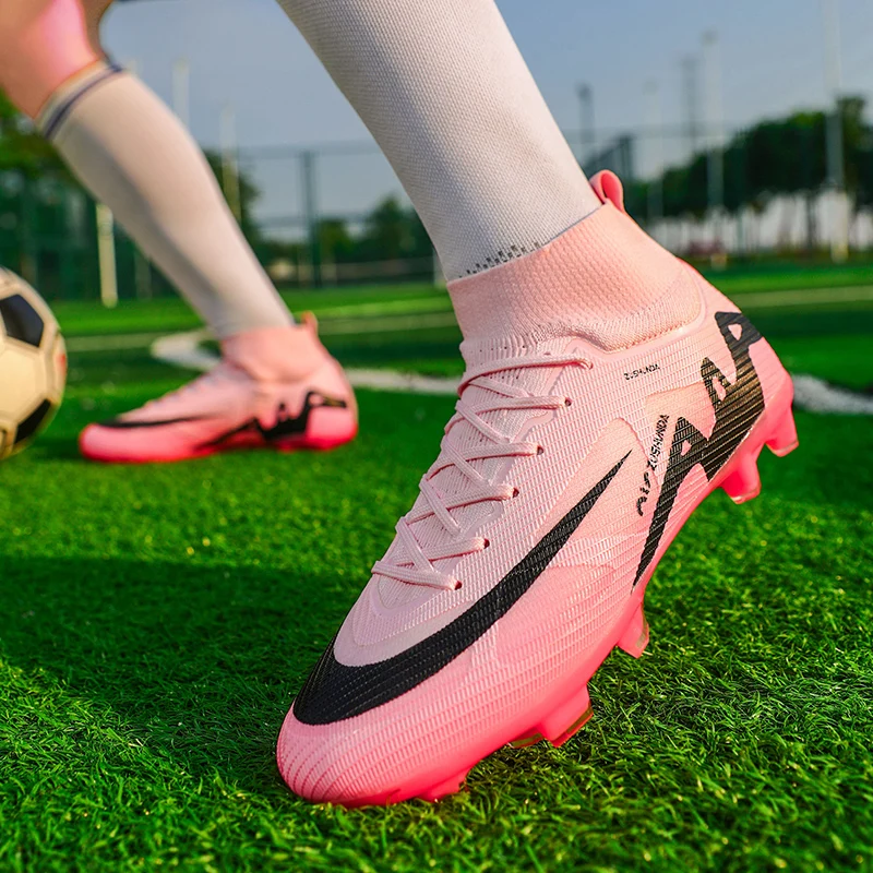 Men Women Football Boots Unisex Soccer Shoes Grass Training Sport Professional Breathable Students football boots