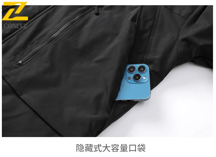 EiAO Jacket Men's Thermal Graphene  Windproof Waterproof Winter Coat with Fleece Lining for Mountaineering Camping Ice Fishing