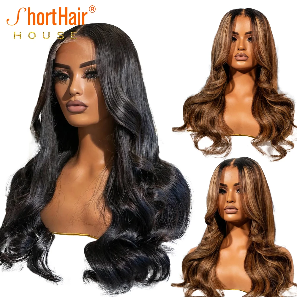 Highlight Blonde Human Hair Wigs Invisible Strap 360 Lace Front Wigs Human Hair Glueless Lace Closure Natural Loose Wave
