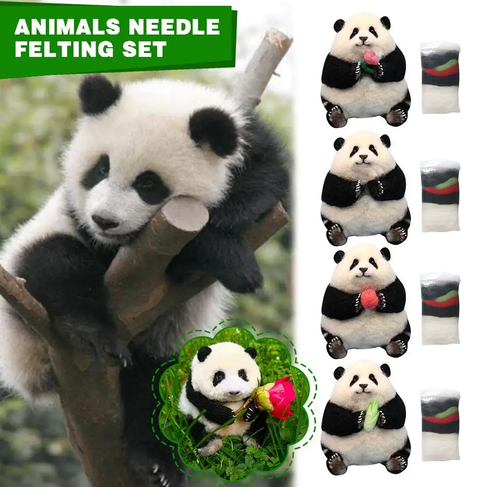 No Finish DIY Wool Needle Felting Kit Panda Toy Doll Wool Needle Felt For  Women Girl Beginner Handmade Panda Gift Wool Felt Kit - AliExpress