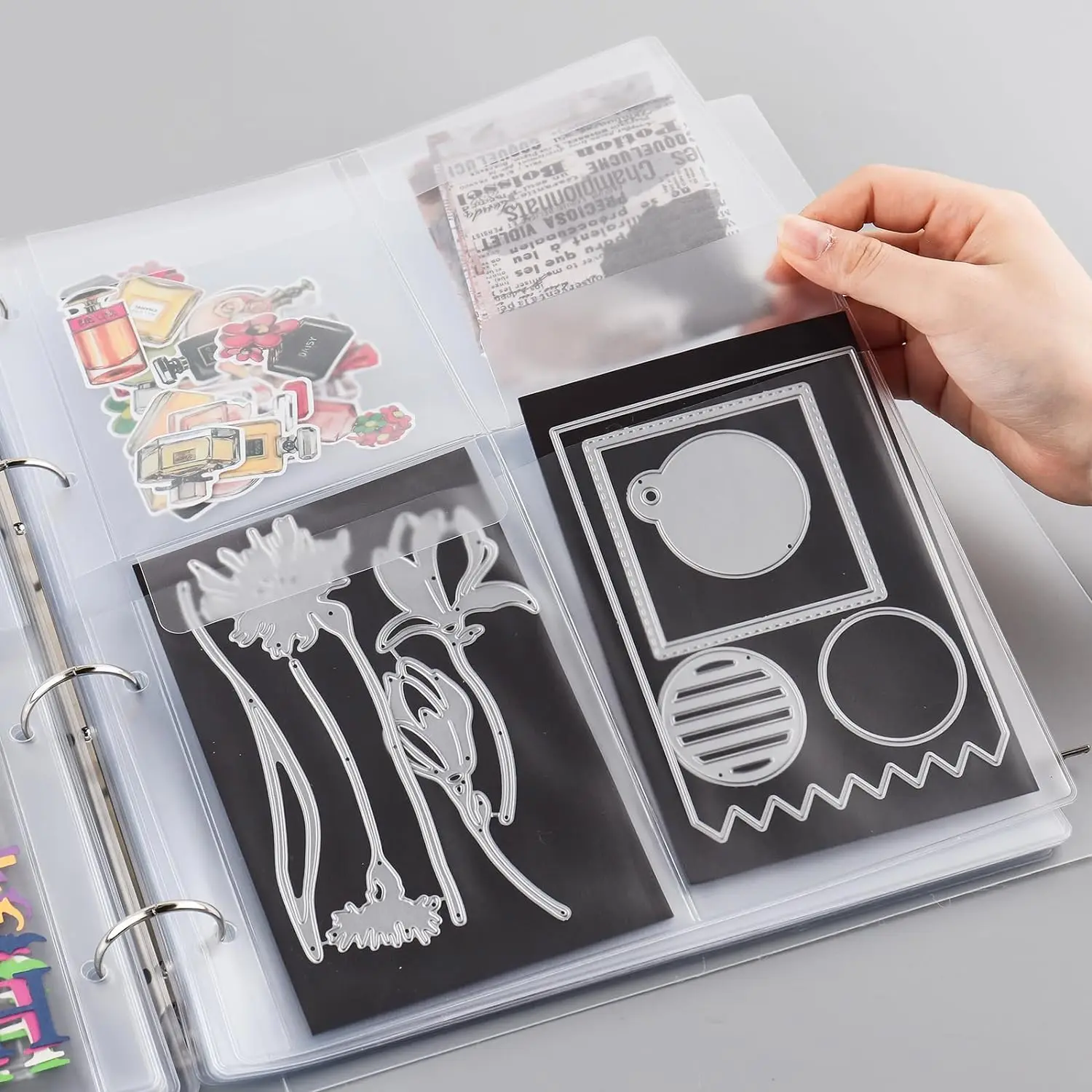Craft Storage Binder A4 Size Die And Stamp Storage Folder Inserts With One/Two/Three/Four Pockets Bags for Scrapbooking