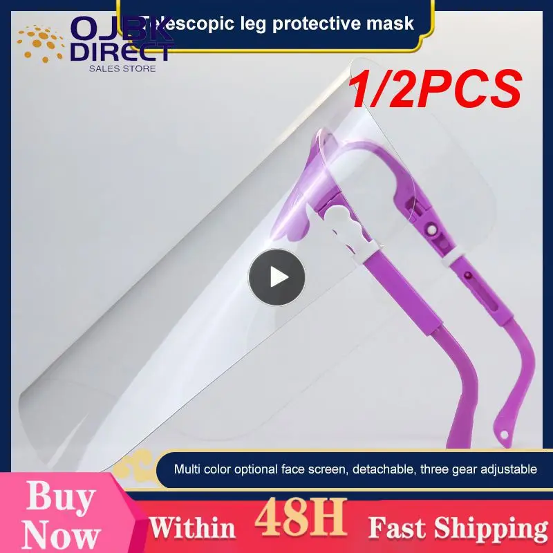 Anti-splash Face Shield Transparent Goggles Screen Mask Visor Eye Protection Glasses Anti-fog Protective Face Mask 1/2PCS