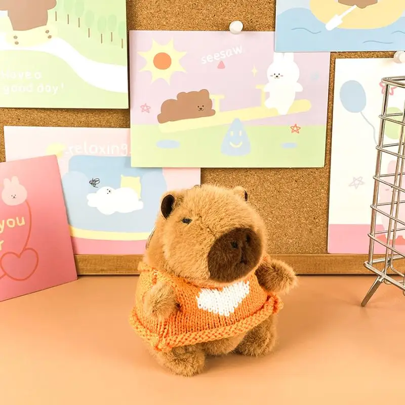 Sevimli Küçük Boy Kanatlı Kapibara Peluş Oyuncak Kapüşonlu Simülasyon Kapibara Bebek Tüylü Oyuncak Doğum Günü Hediyeleri