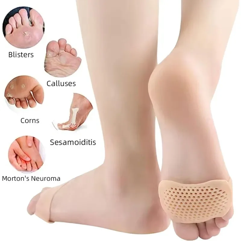 2/4pcs Silicone Forefoot Metatarsal Pads Pain Relief Orthotics Foot Massage Anti-Slip Protector Elastic Cushion Foot Care Tool